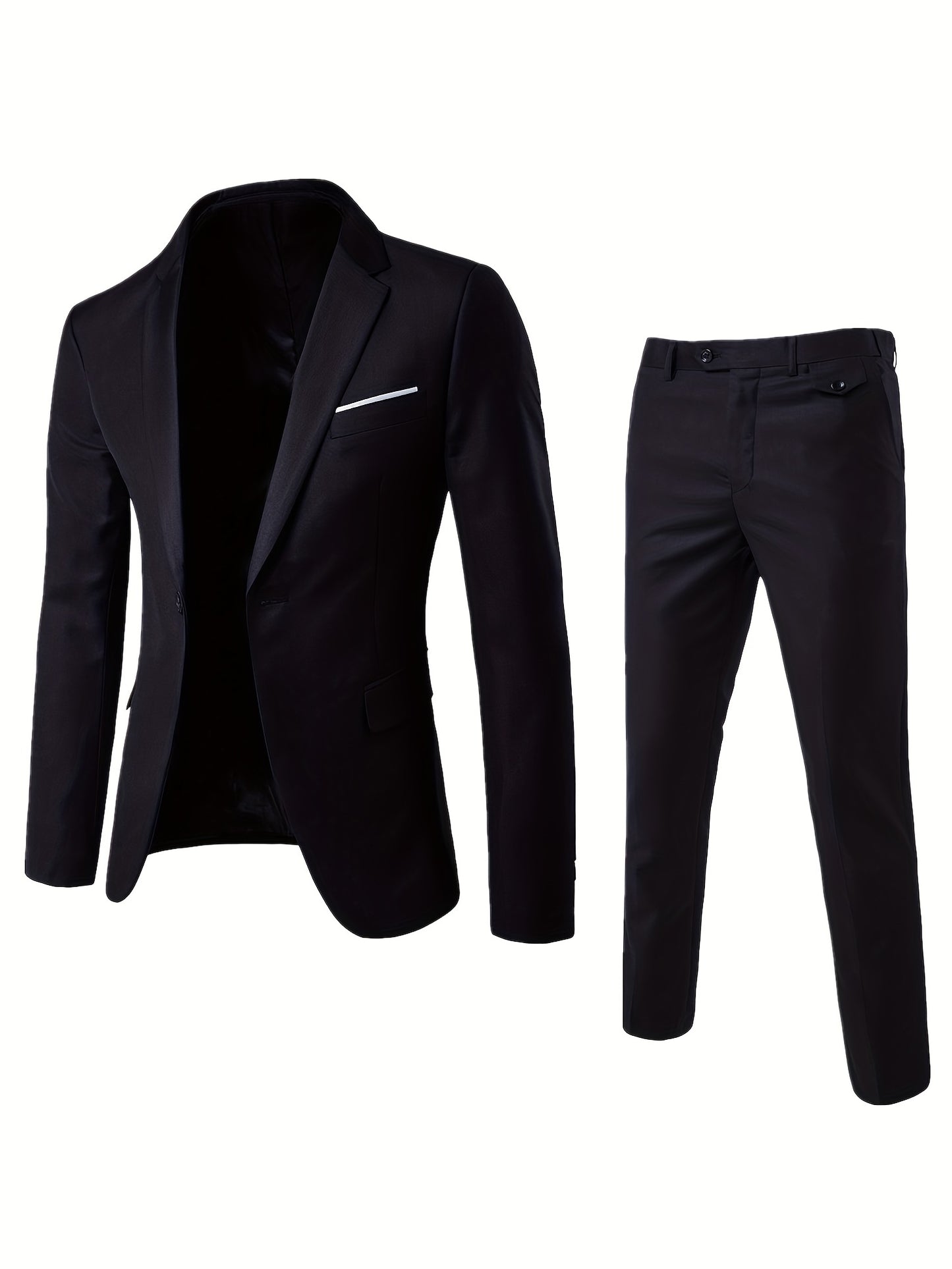 Ensemble 2 Pièces Formel, Veste De Costume À Un Bouton Pour Hommes Et Ensemble De Pantalons Habillés Pour Dîner D'affaires, Fête De Mariage