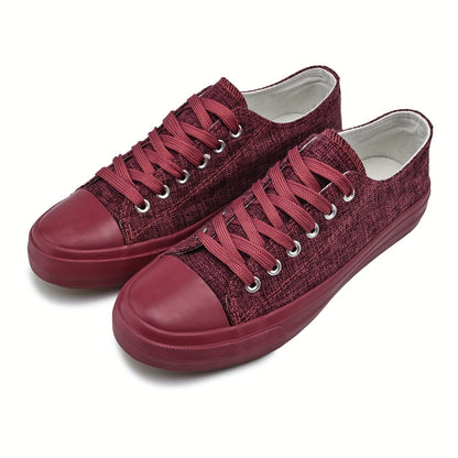 Women's breathable canvas sneakers, comfortable low-top lace-up walking shoes, suitable for running and casual wear. 