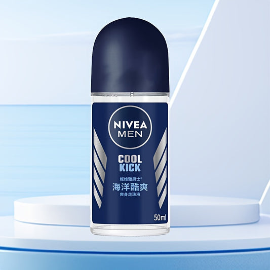 Désodorisant Roll-On NIVEA Men Cool Kick pour hommes, 50 ml - Fraîcheur longue durée, combat les odeurs corporelles, offre un parfum rafraîchissant.