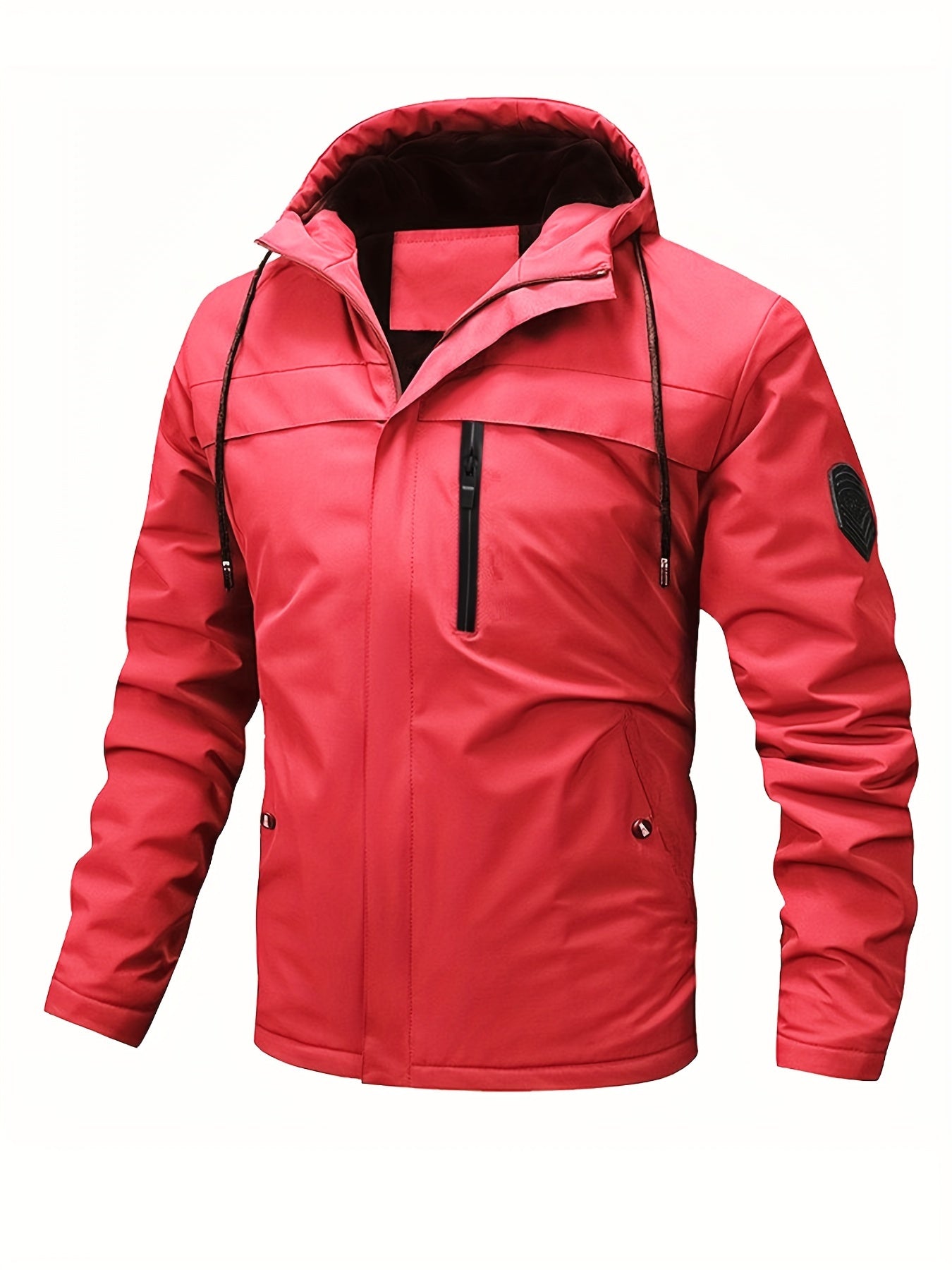 Veste légère et imperméable pour homme, coupe-vent à capuche zippé uni, polyvalent pour la randonnée et les activités de plein air.