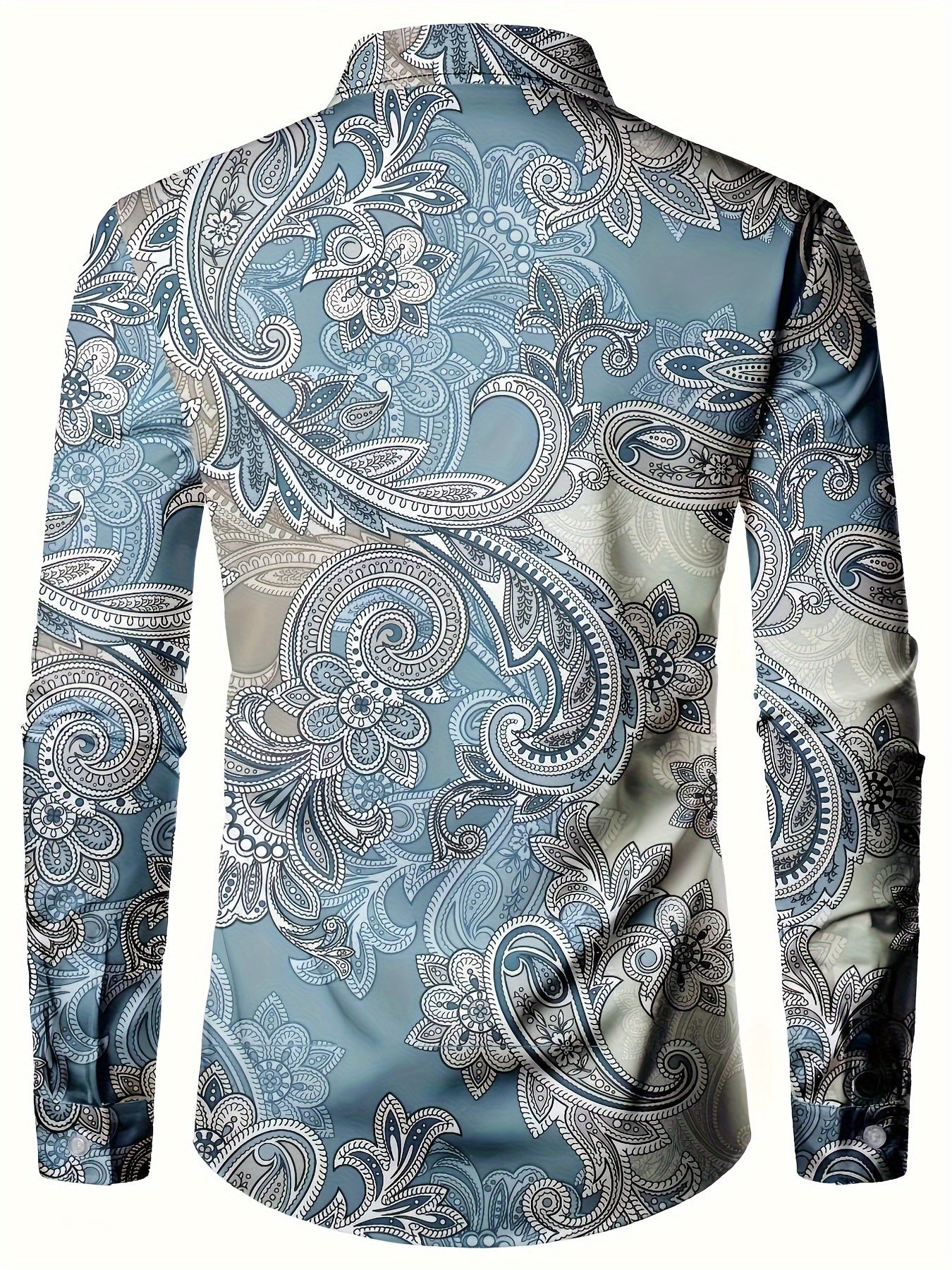 Chemise À Manches Longues Élégante Et Décontractée Pour Hommes Avec Motif Paisley