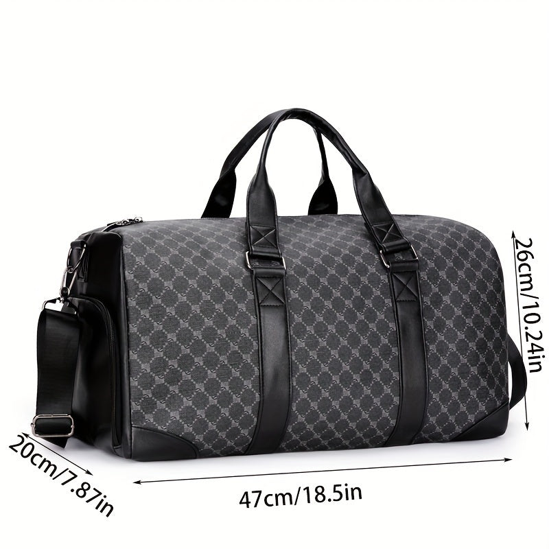 1pc Sac De Voyage À Bandoulière Pour Hommes, Sac De Voyage Avec Rangement Indépendant Pour Chaussures En PU Cuir