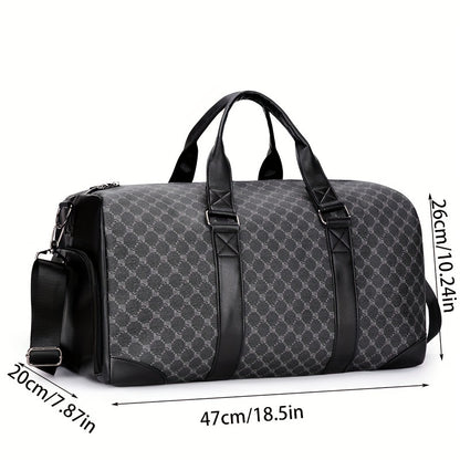 1pc Sac De Voyage À Bandoulière Pour Hommes, Sac De Voyage Avec Rangement Indépendant Pour Chaussures En PU Cuir