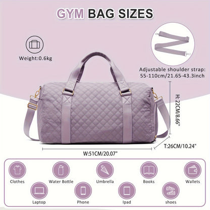 Sac de sport pour femme, grand sac de voyage de sport, sac fourre-tout de week-end pour femmes et hommes, sac de sport étanche pour le yoga, la danse, la natation, le camping, avec compartiment à chaussures et poche étanche