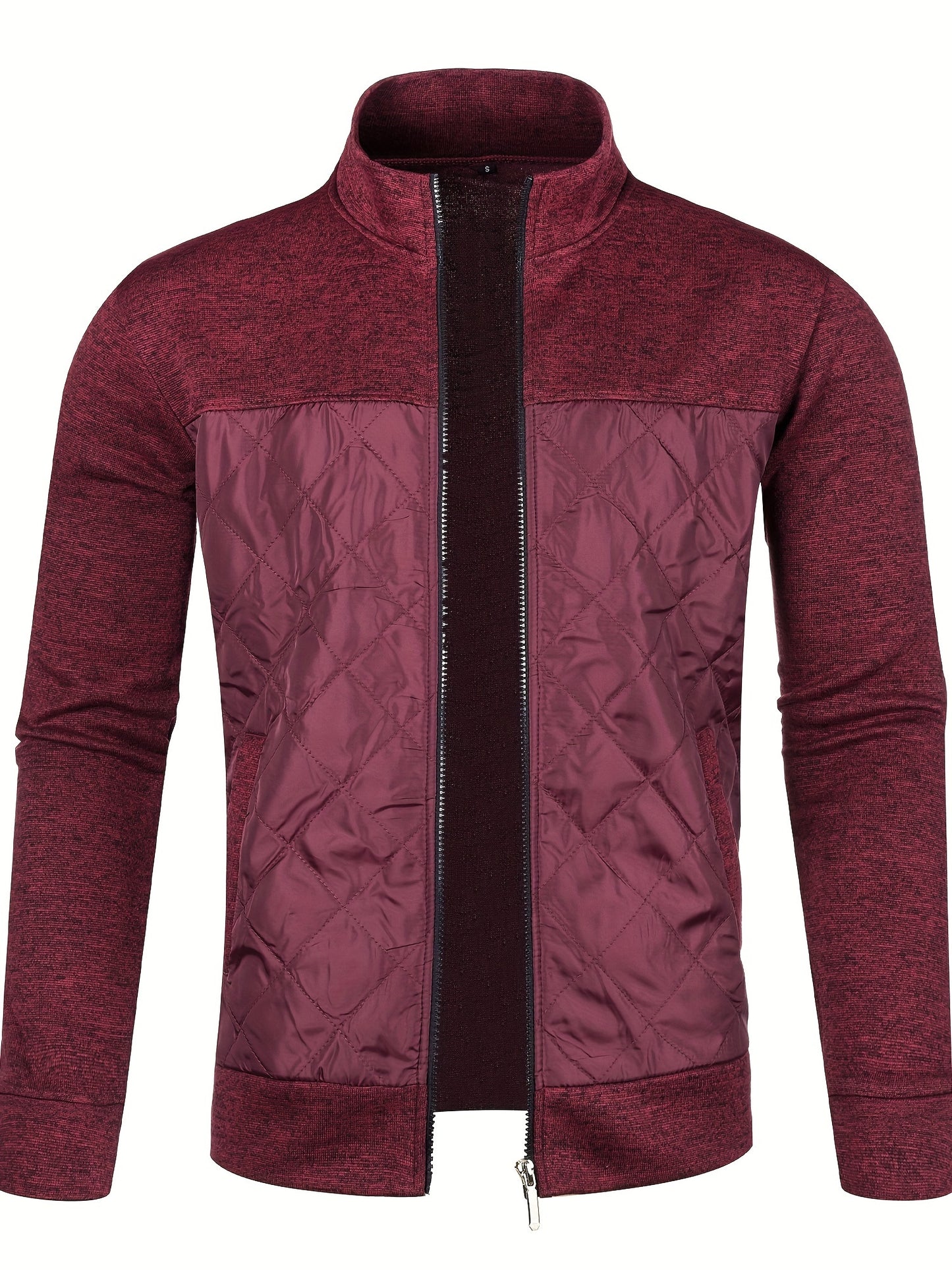 Veste cardigan tricotée pour homme, veste d'automne et d'hiver décontractée à col montant et fermeture éclair intégrale, veste ajustée à manches longues