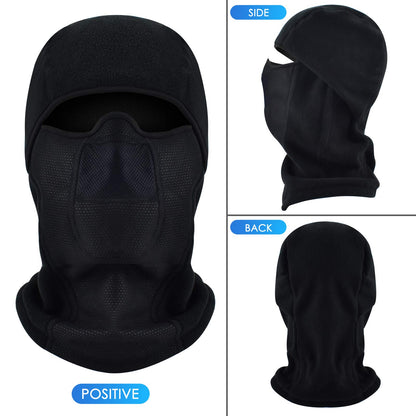 Masque facial balaclava en polaire thermique pour hommes, masque chaud coupe-vent en maille respirante pour les sports d'hiver en plein air, le ski, le cyclisme et l'équitation