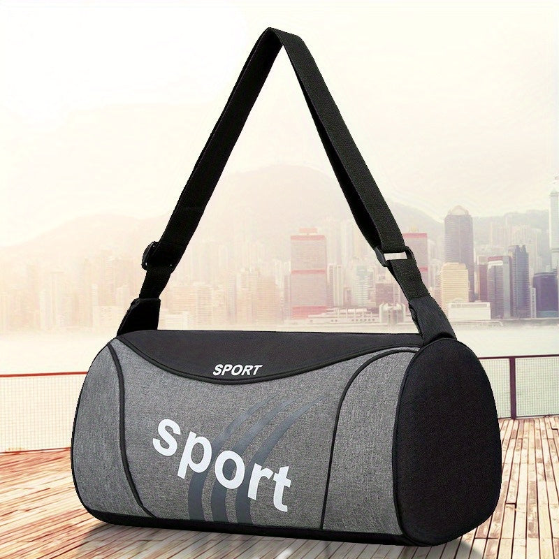 Sac de sport coloré à motif de lettres simples, sac de sport à fermeture éclair de grande capacité, sac de nuit léger, sac unisexe tendance pour un usage quotidien