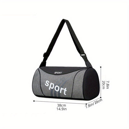 Sac de sport coloré à motif de lettres simples, sac de sport à fermeture éclair de grande capacité, sac de nuit léger, sac unisexe tendance pour un usage quotidien