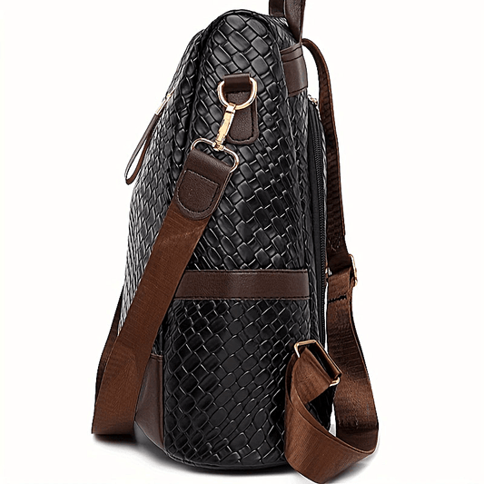 Fashionable backpack, retro zipper bag, simple and casual bag with adjustable shoulder straps, commuter bag 