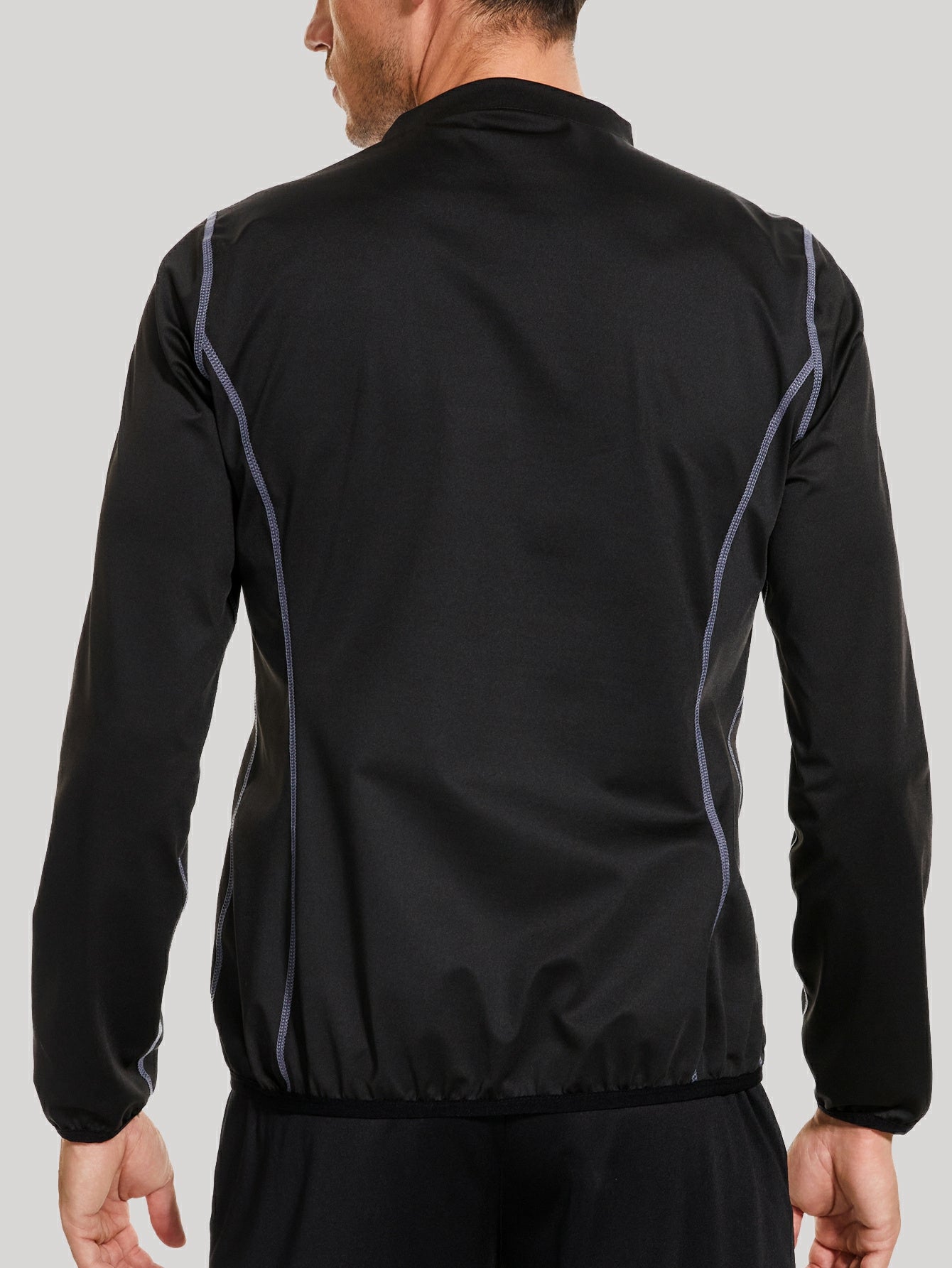 Veste légère à manches longues zippée pour homme, argentée, style sportif, haut de sport respirant