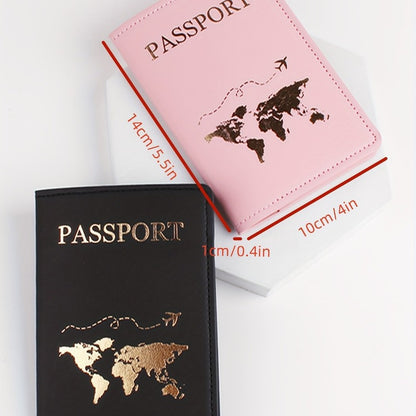 2pcs Porte-passeport de voyage élégant avec porte-billets, porte-cartes portable décontracté avec grande capacité, plusieurs emplacements pour cartes, cadeau parfait pour la fête des enseignants, la Saint-Valentin, l'anniversaire, Noël, la fête des pères