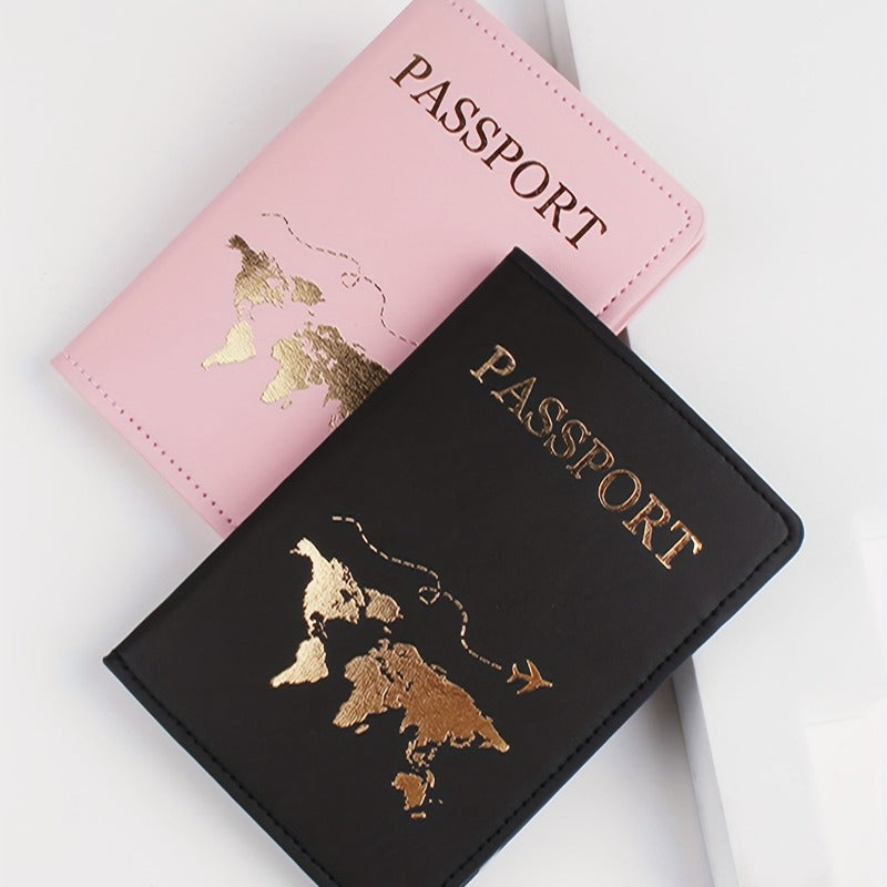 2pcs Porte-passeport de voyage élégant avec porte-billets, porte-cartes portable décontracté avec grande capacité, plusieurs emplacements pour cartes, cadeau parfait pour la fête des enseignants, la Saint-Valentin, l'anniversaire, Noël, la fête des pères