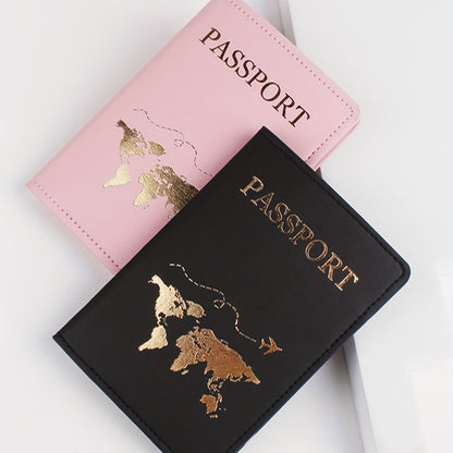 2pcs Porte-passeport de voyage élégant avec porte-billets, porte-cartes portable décontracté avec grande capacité, plusieurs emplacements pour cartes, cadeau parfait pour la fête des enseignants, la Saint-Valentin, l'anniversaire, Noël, la fête des pères