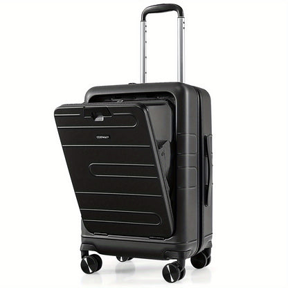 LIFEZEAL 20" Hardside Cabin Suitcase with TSA Lock, Front Pocket and USB Port 