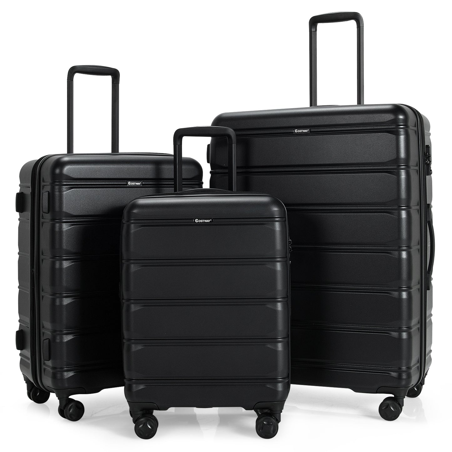 Ensemble de 3 valises rigides Giantex avec serrure TSA et roulettes pivotantes