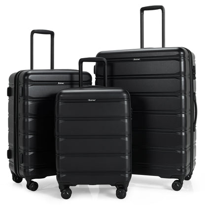 Ensemble de 3 valises rigides Giantex avec serrure TSA et roulettes pivotantes