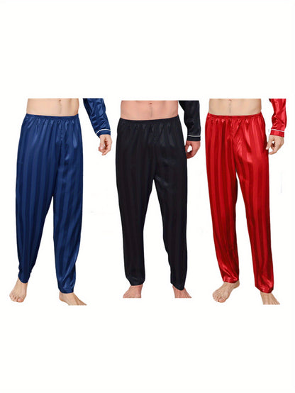 3PCS Men's Pajama Pants Loungewear Nightwear Pyjamas 