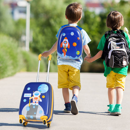 Ensemble de bagages pour enfants SAFSTAR 2 pièces : sac à dos de 12" et valise à roulettes de 16" pour voyager