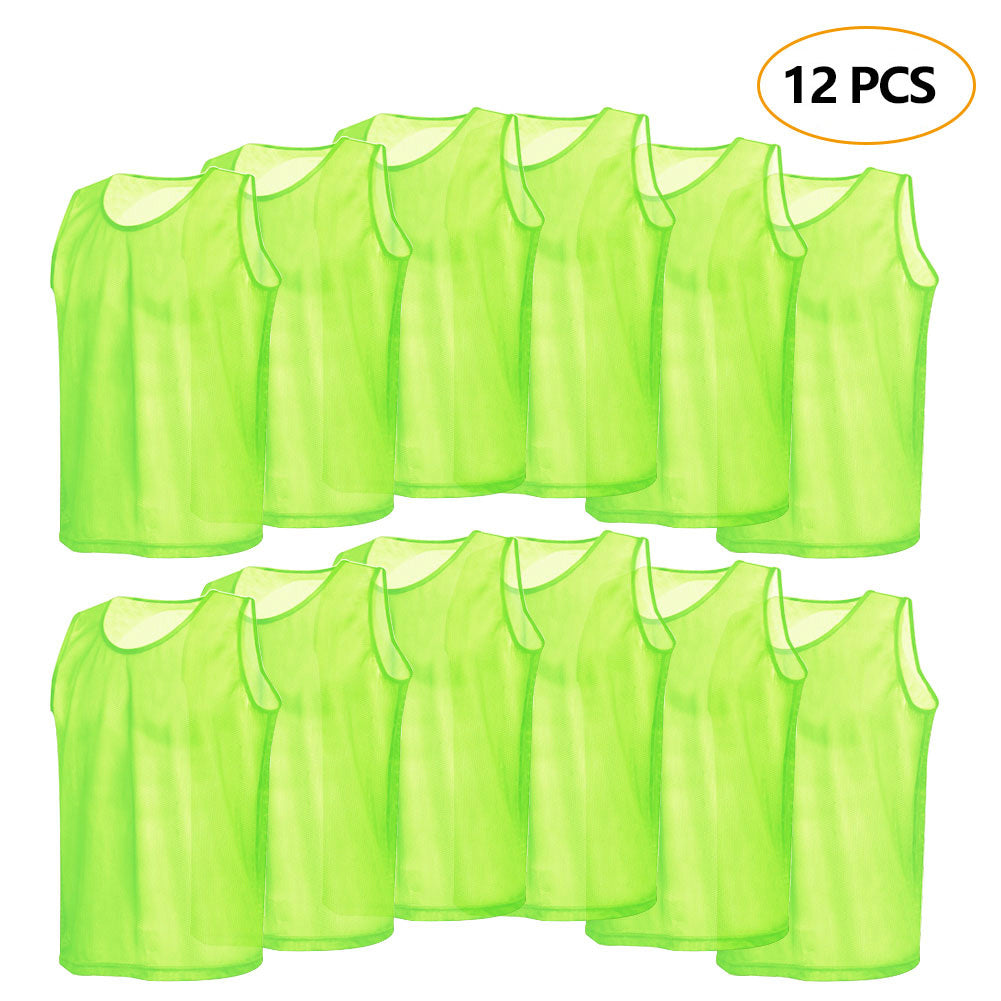 12 Pack Mesh Soccer Training Jerseys Breathable Vests for Adults 