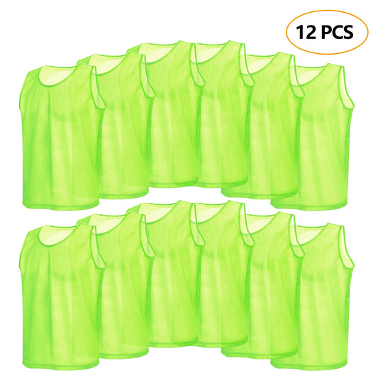 12 Pack Mesh Soccer Training Jerseys Breathable Vests for Adults 