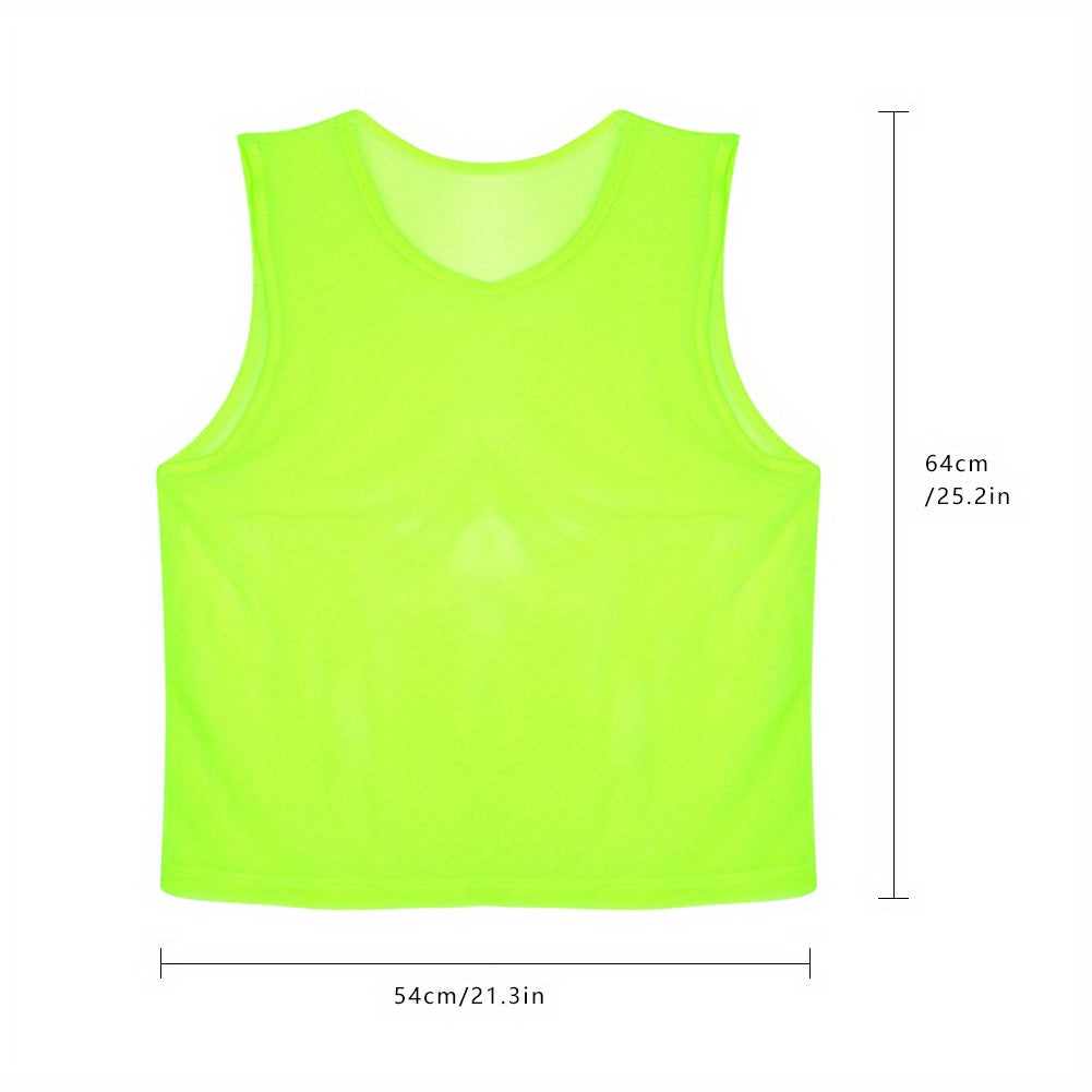 12 Pack Mesh Soccer Training Jerseys Breathable Vests for Adults 