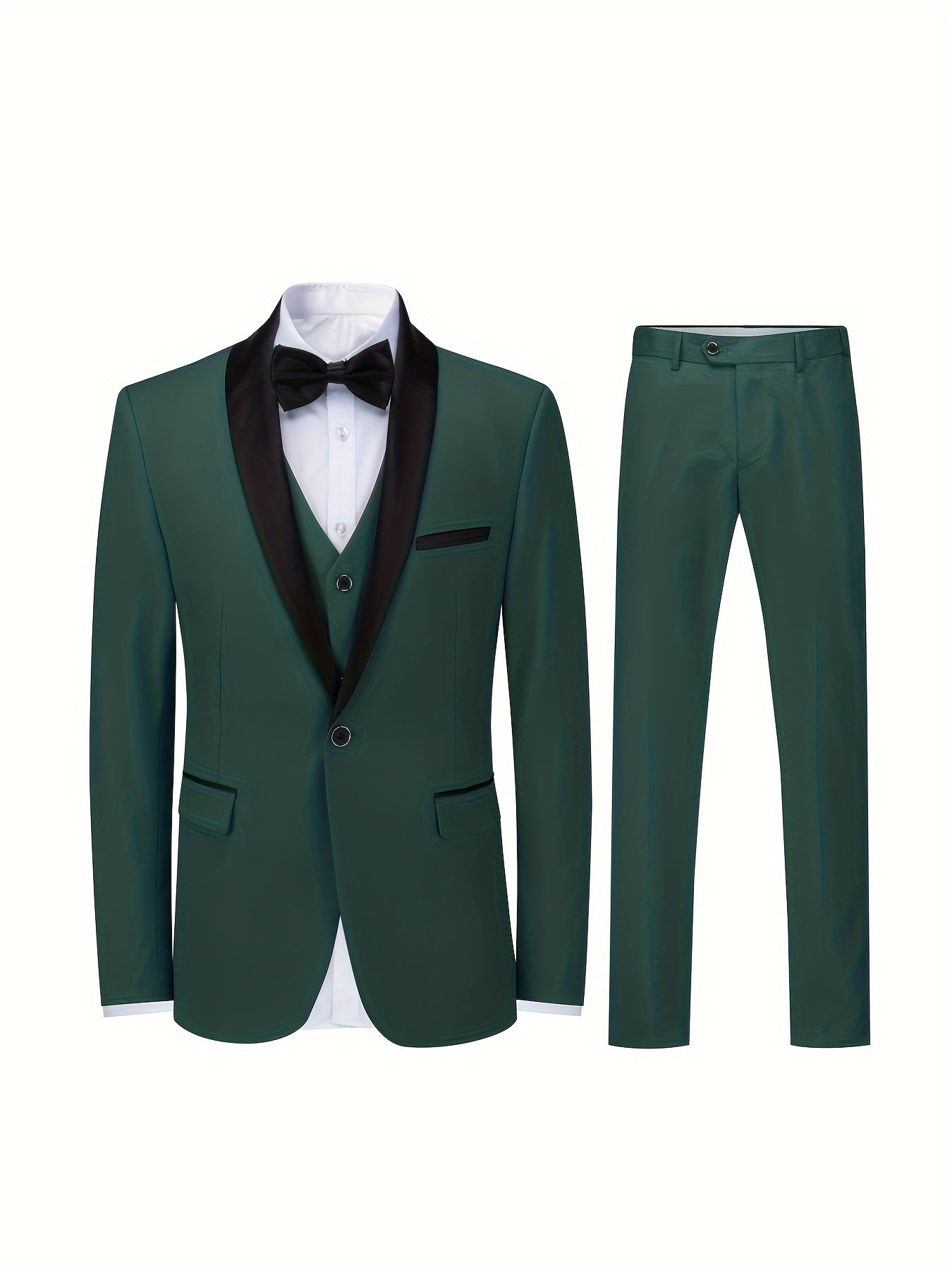 Ensemble Formel 3 Pièces Pour Hommes, Veste De Costume À Un Bouton, Gilet Et Pantalon À Simple Boutonnage, Ensemble De Costume Pour Dîner D'affaires Et Fête De Mariage