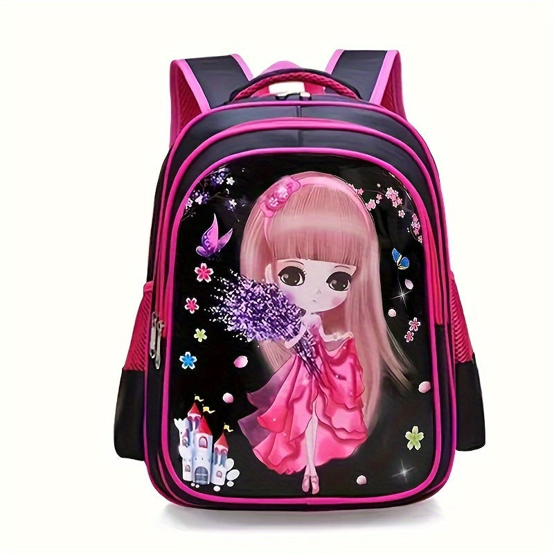 Sac d'école, dessin animé mignon pour les élèves du primaire, sac à dos pour enfants, sac à dos pour la protection de la colonne vertébrale, sac à dos de dessin animé imperméable de grande capacité pour les filles