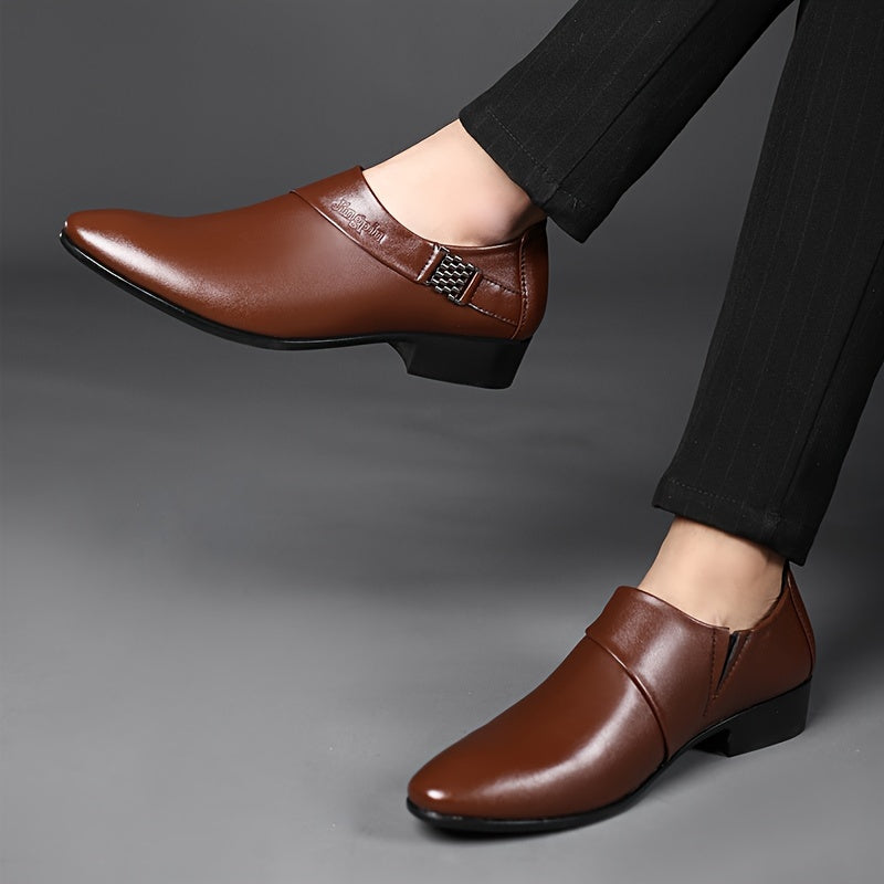 Chaussures habillées à enfiler de couleur unie pour hommes de grande taille, confortables et élégantes, idéales pour les occasions formelles et décontractées, chaussures pour hommes