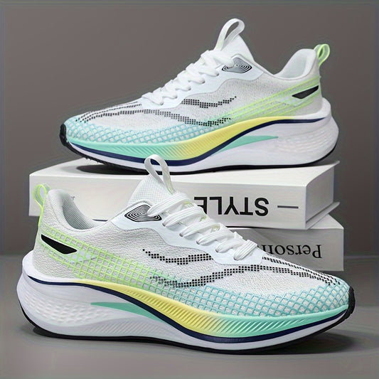 Chaussures de course légères et tendance pour femmes, baskets athlétiques en mesh respirant pour sports de route, gym, jogging, tennis, semelle extérieure antidérapante, accents de couleurs vives