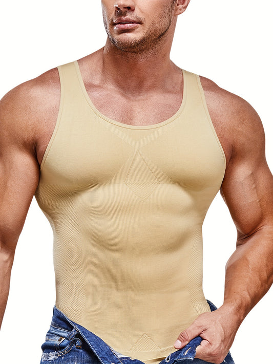 Débardeur De Compression Uni Sans Manches Pour Homme, Respirant Et Séchant Rapidement, Contrôle Du Ventre, Idéal Pour Le Sport, La Course, Le Basketball, L'escalade Et Le Cyclisme.