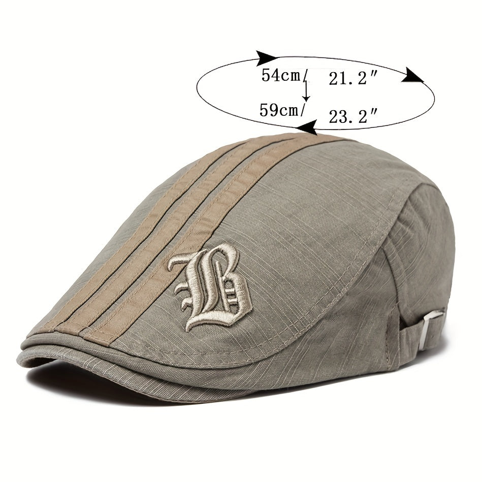 1pc Casquette Bordé De Lettre Pour Hommes, Décontracté Et À La Mode, Chapeau Vintage Et Réglable Pour Le Printemps Et L'automne