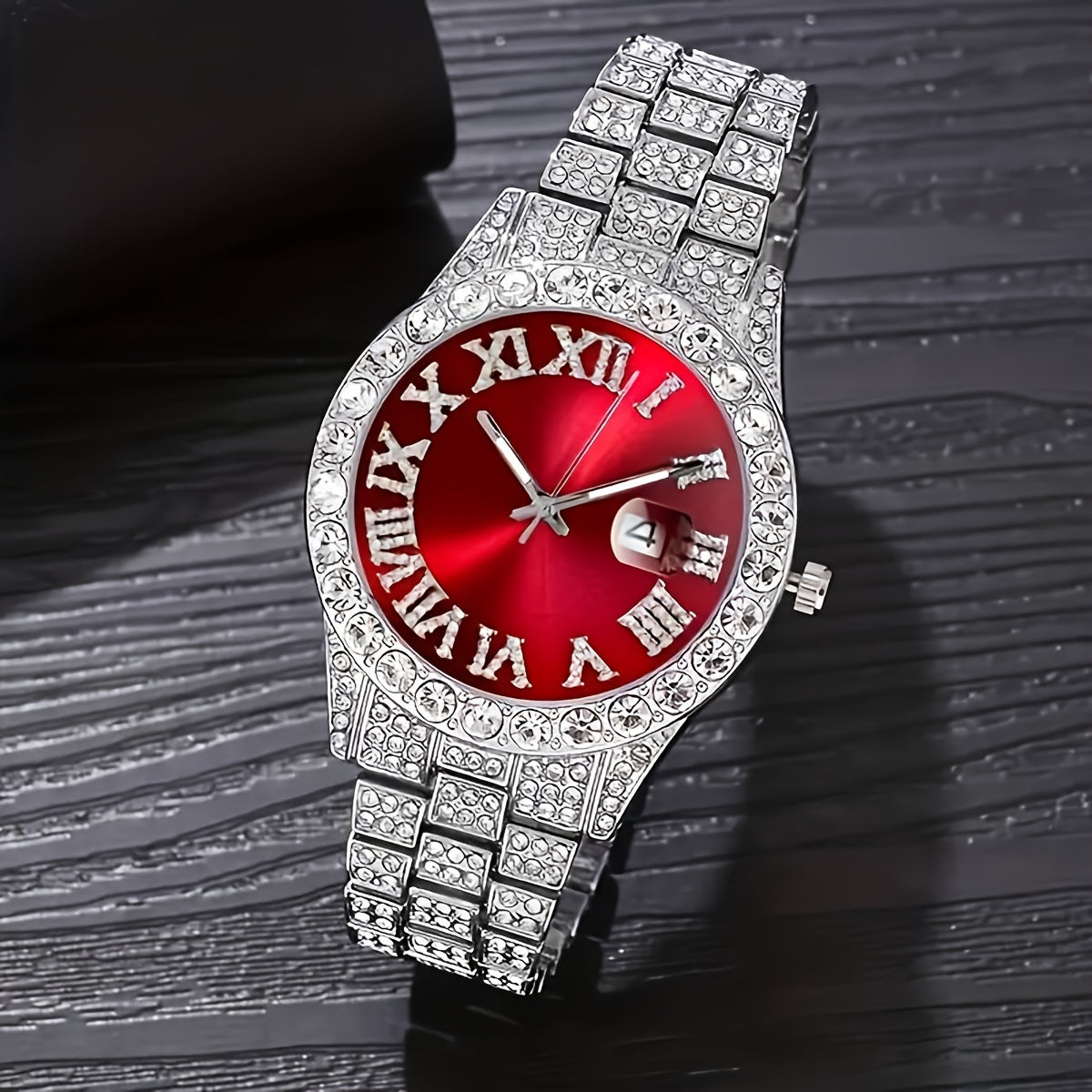 Luxury 4pcs Watch and Bracelet Set for Women - Fashion Quartz Movement, Alloy Strap, Non-Rechargeable Battery 