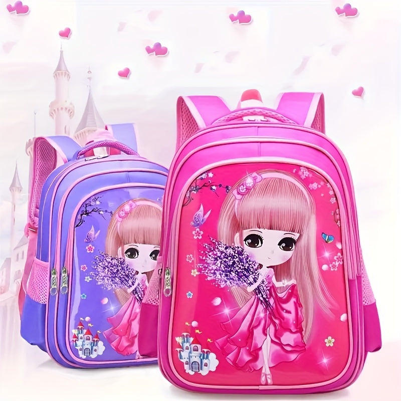 Sac d'école, dessin animé mignon pour les élèves du primaire, sac à dos pour enfants, sac à dos pour la protection de la colonne vertébrale, sac à dos de dessin animé imperméable de grande capacité pour les filles