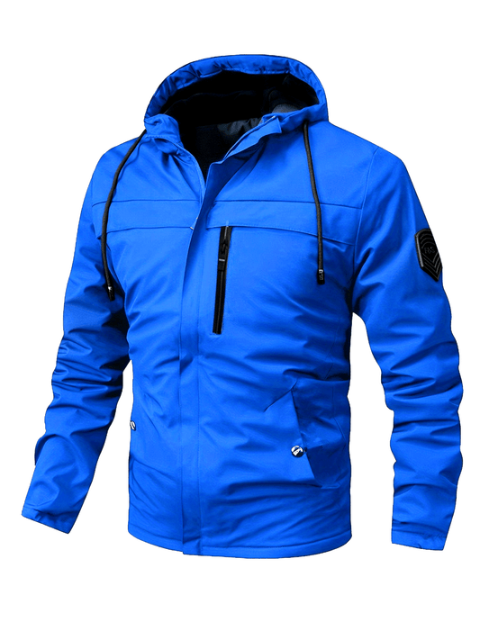 Veste légère et imperméable pour homme, coupe-vent à capuche zippé uni, polyvalent pour la randonnée et les activités de plein air.