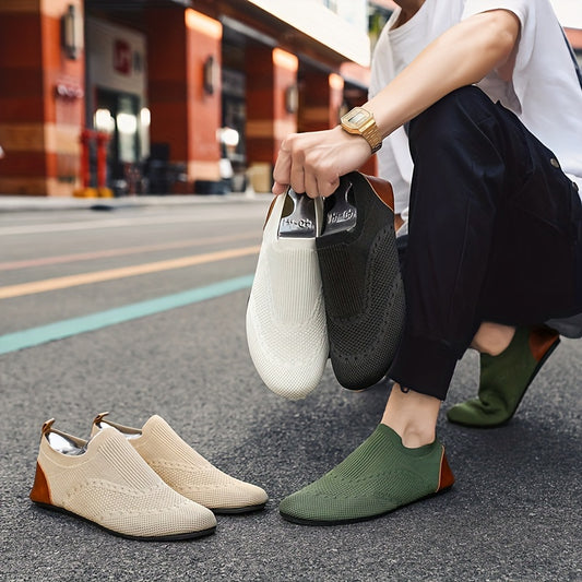 Mocassins Décontractés pour Hommes - Respirants, Légers, Baskets pour Toutes Saisons | Disponibles en Beige, Bleu, Vert, Gris