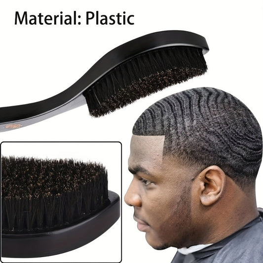 Pinceau à Ondulations pour Hommes - Poignée en Plastique ABS avec Soies en Plastique, Peigne de Finition en Forme d'Ondulation pour Tous les Types de Cheveux, Brosse à Cheveux de Massage et de Styling