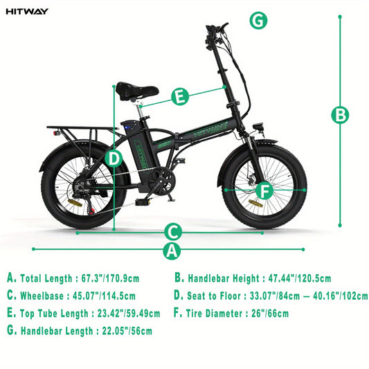 Vélo électrique pliable HITWAY pour adultes, pneu gras 20" x 4.0 avec moteur 750W, Vélo électrique 48V/15Ah, Vélo électrique 20mph longue portée pour montagne plage neige, Vélo électrique 7 vitesses, Certifié UL2849