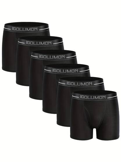 Sous-vêtements pour hommes Boxer Briefs 6 Pack Boxers confortables sans étiquette pour hommes Sous-vêtements doux sans étiquette avec braguette