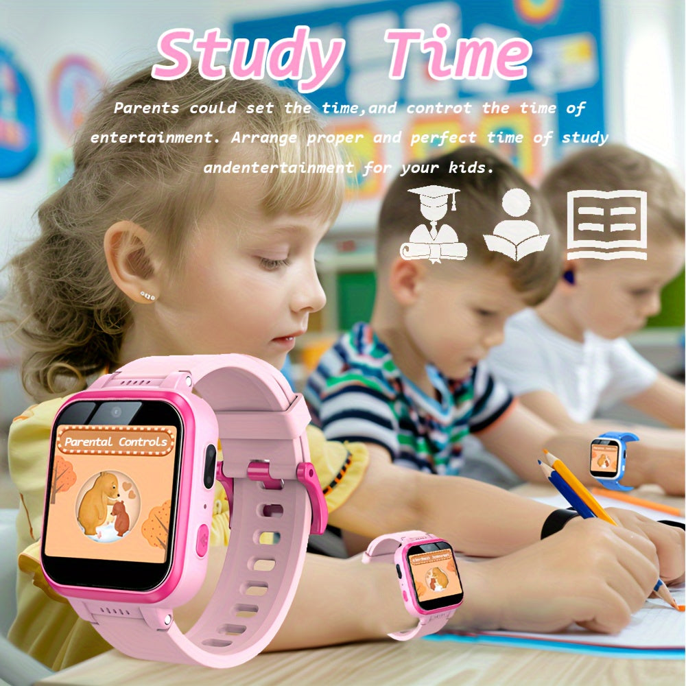 Greenport Kids Smart Watch with 26 Educational Games, 80MP Camera, MP3 Player and More - Perfect Gift for 6-12 Year Olds