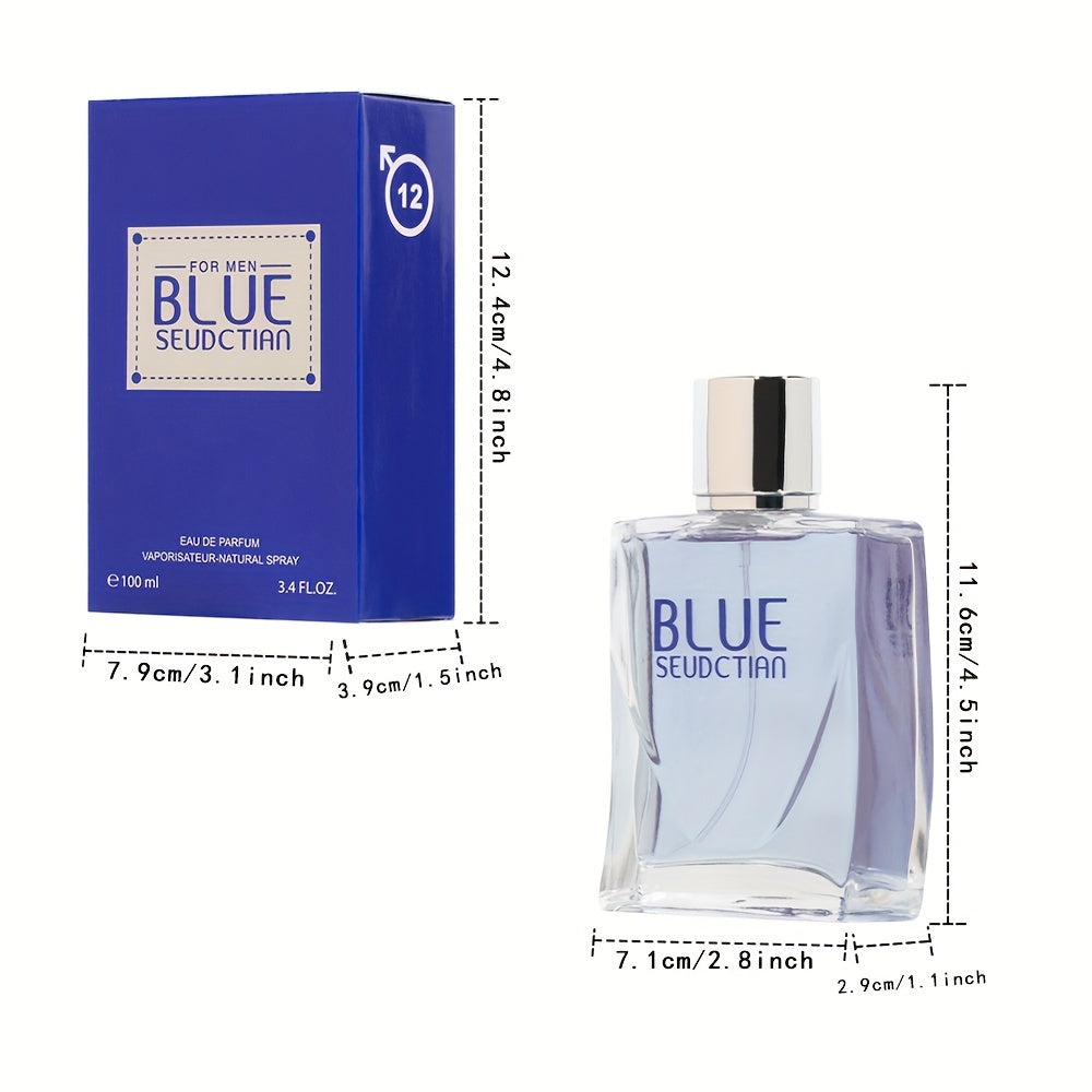 Eau de parfum pour homme de 3.38 oz, parfum rafraîchissant et durable avec des notes de feuilles vertes, parfum pour les rendez-vous et la vie quotidienne, un cadeau parfait pour les hommes