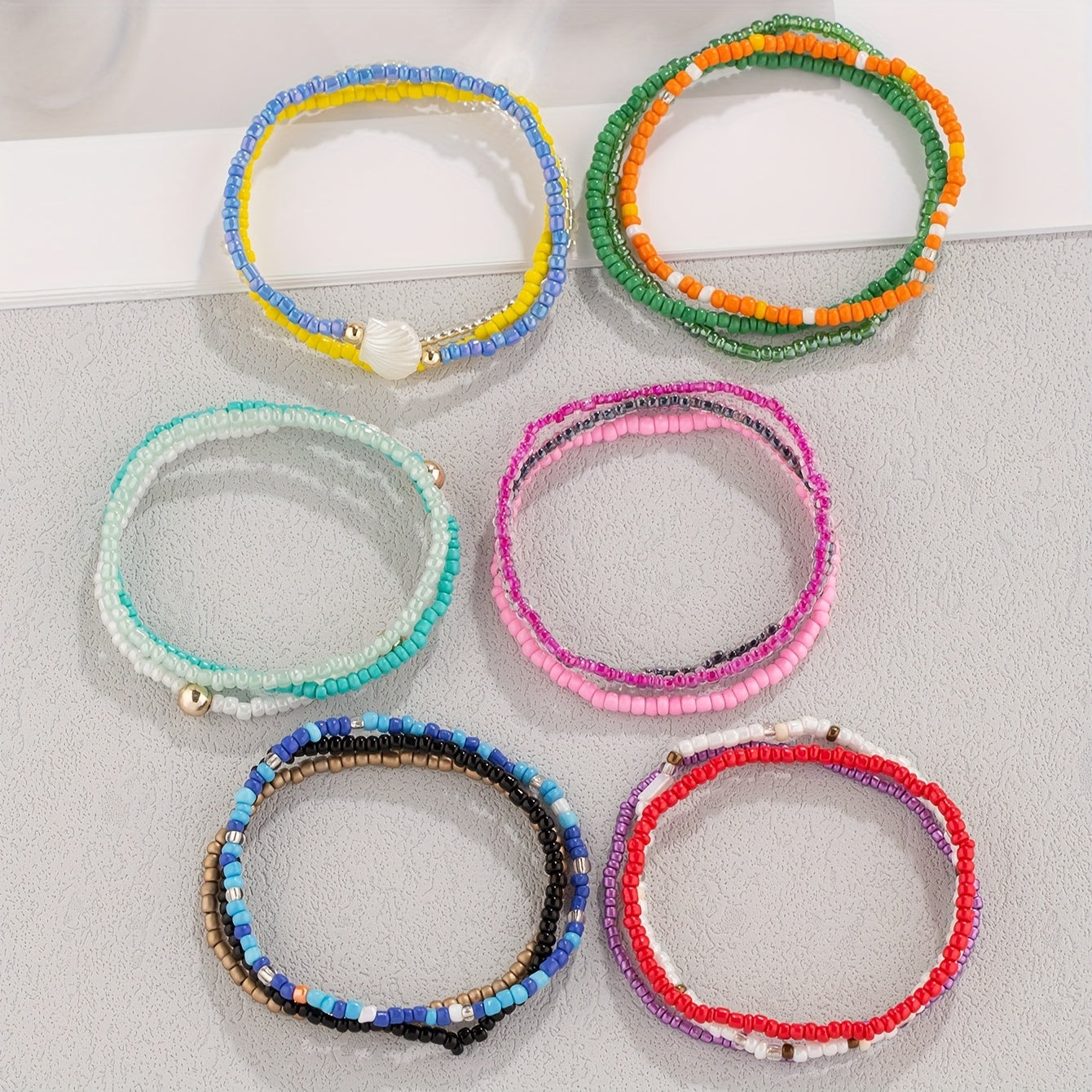 Ensemble De 18 Bracelets De Cheville Extensibles En Perles De Verre Colorées, Style Bohème Pour Les Vacances, Accessoires De Bijoux Pour Les Pieds, Pour Porter À La Plage Lors Des Fêtes