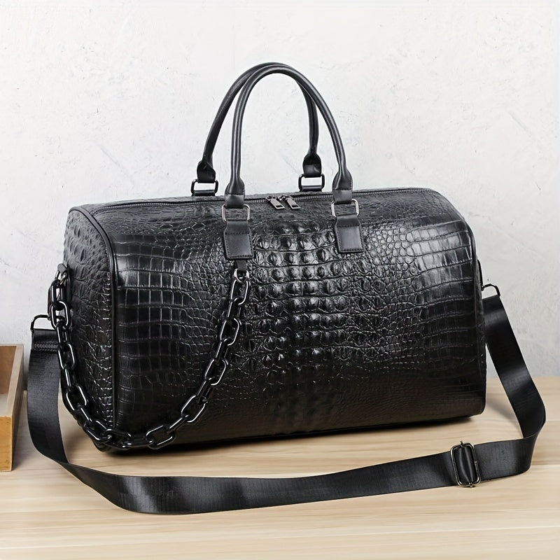 Sac de voyage et de fitness à motif crocodile, grande capacité, pour homme