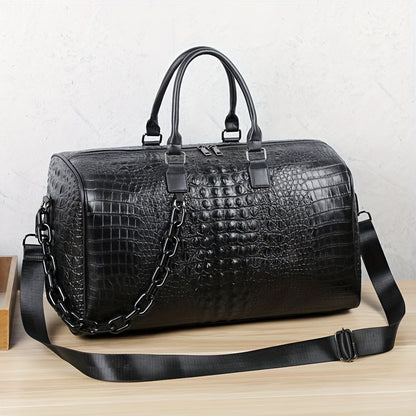 Sac de voyage et de fitness à motif crocodile, grande capacité, pour homme