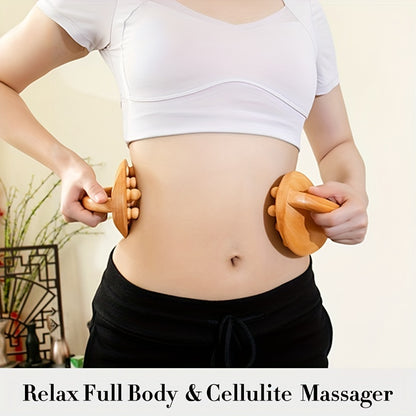 1/2pcs Outils De Massage En Bois, Pour La Mise En Forme Du Corps, Le Déblocage Des Méridiens, Avec 14 Perles De Massage Lisses, Adaptés À La Fatigue Corporelle Après L'exercice, Les Soins Quotidiens D'exercice Physique, Réduire L'accumulation De Graisse