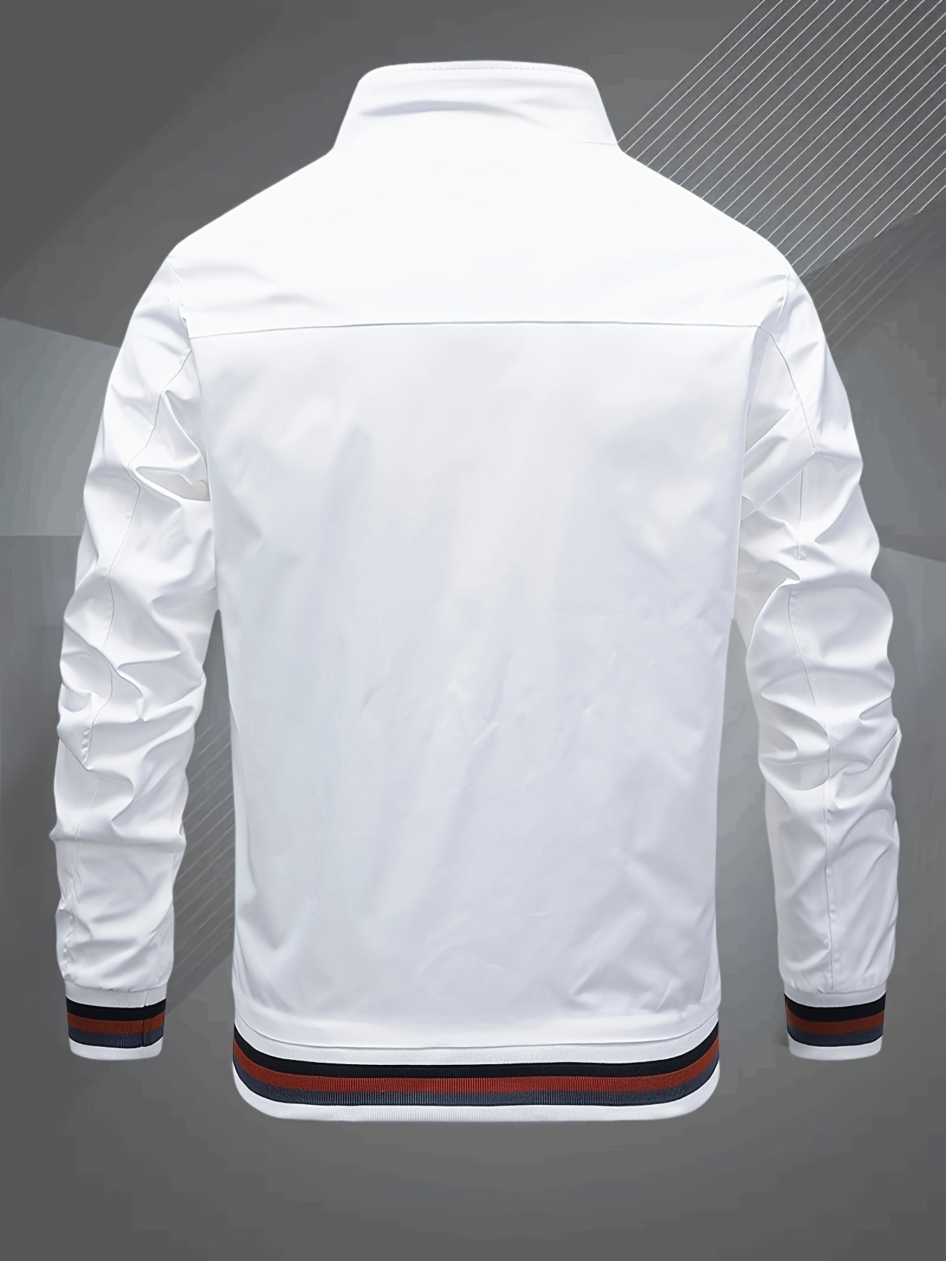 Blouson À Col De Baseball Classique Pour Hommes Pour Le Printemps Et L'Automne, Veste Coupe-vent Pour Hommes