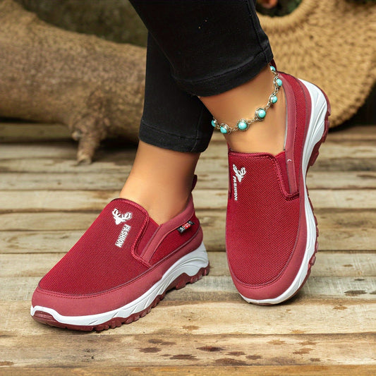 Women's Canvas Shoes with Soft Soles, Breathable and Comfortable Casual Slip-on Sleeves, Women's Oxford Sneakers 