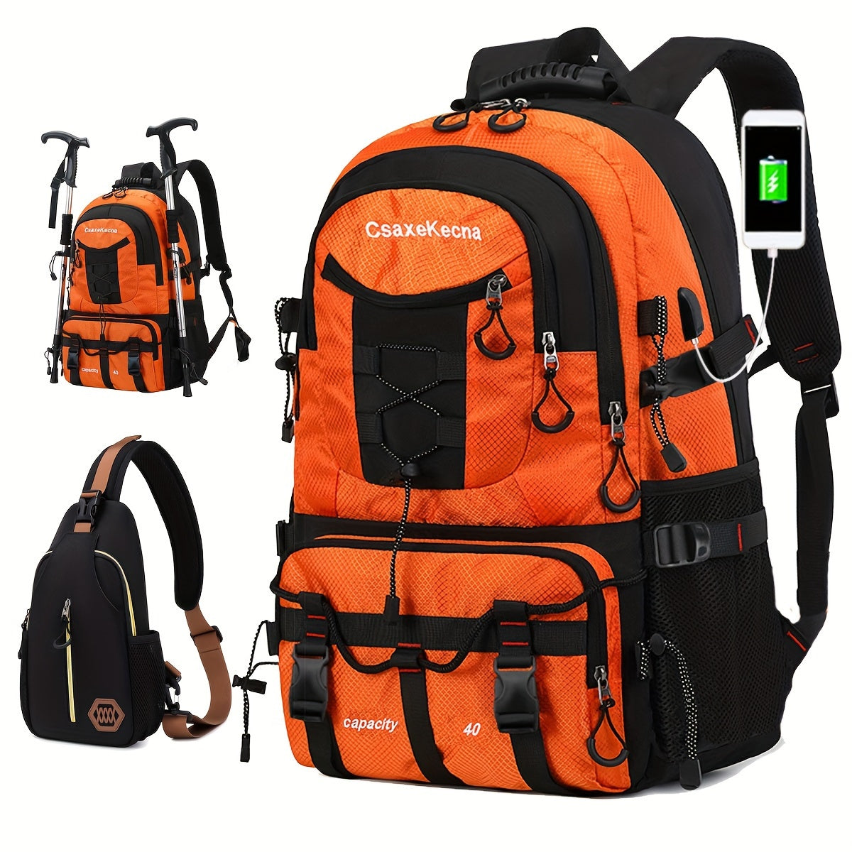 Large capacity travel backpack, multifunctional mountaineering backpack, casual backpack for outdoor camping and hiking. 