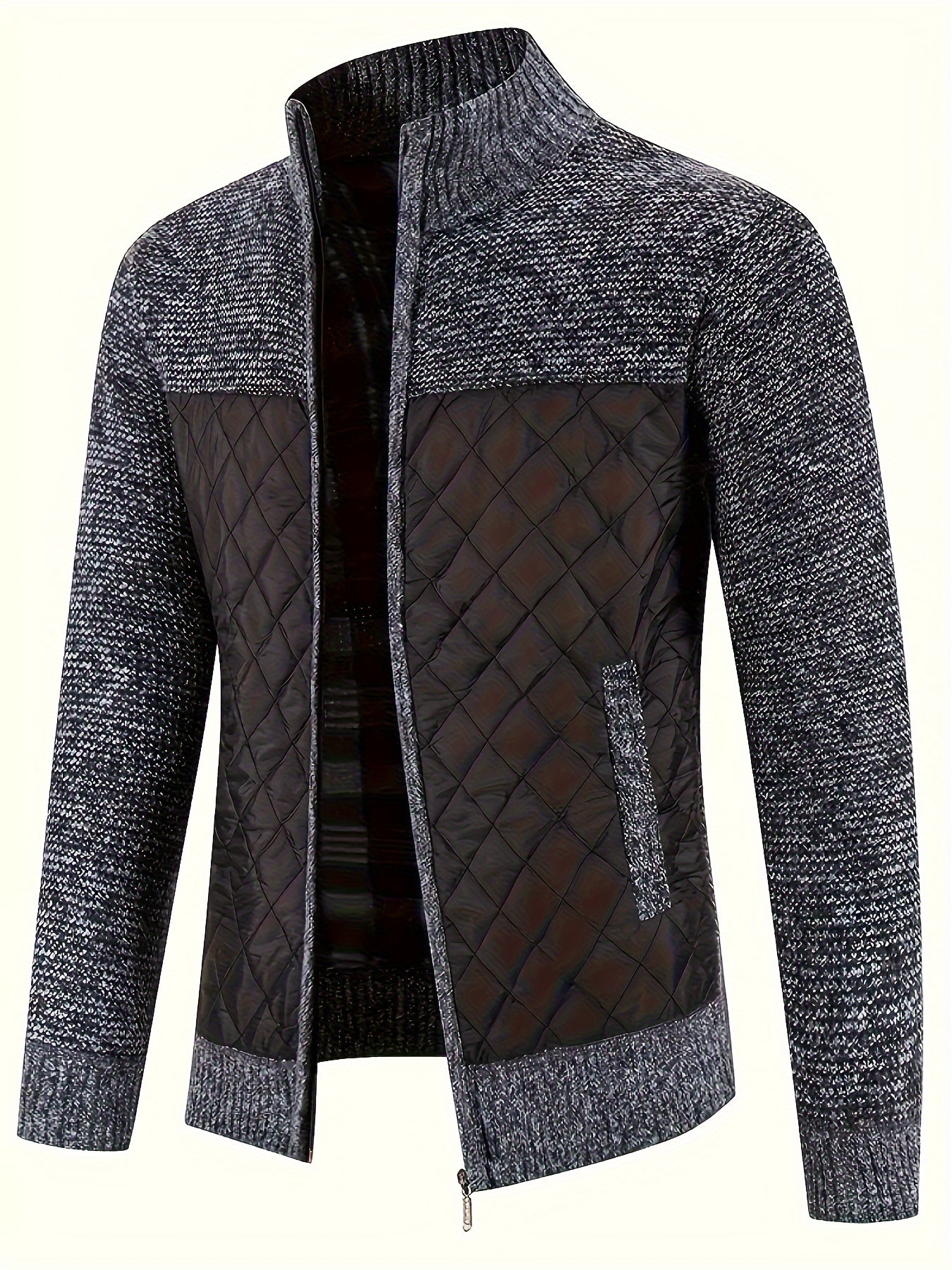 Cardigan Tricoté Décontracté pour Homme - Veste Épaisse à Fermeture Éclair pour Automne/Hiver, Lavable en Machine