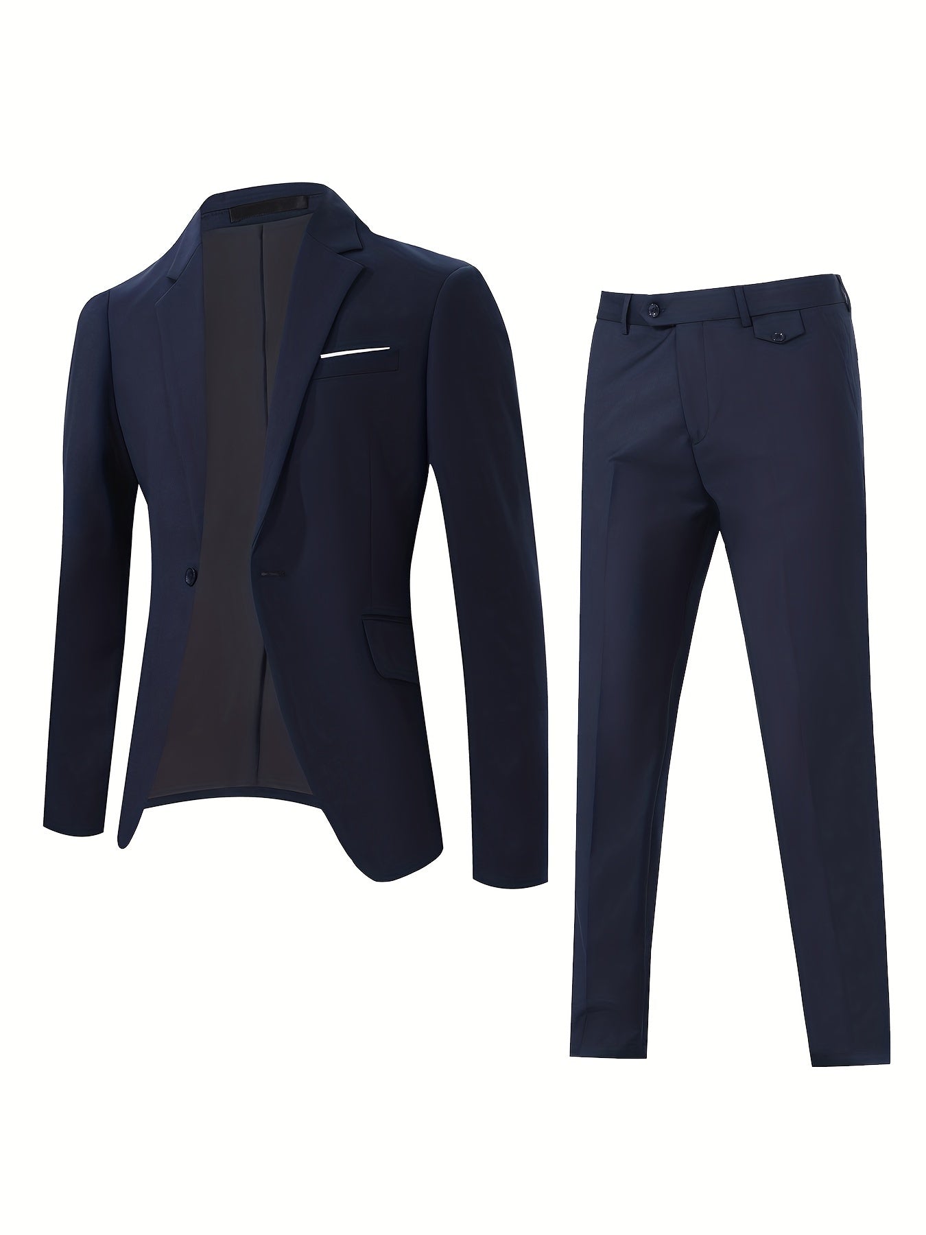 Ensemble de costume décontracté pour homme, 2 pièces, blazer et pantalon de ville, style bureau, veste et pantalon