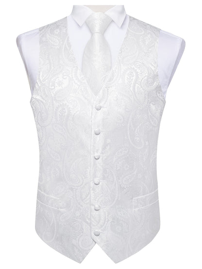 Gilet De Robe À Motif Cachemire, Gilet De Costume Intelligent À Col En V Rétro Pour Hommes Pour Le Banquet De Mariage